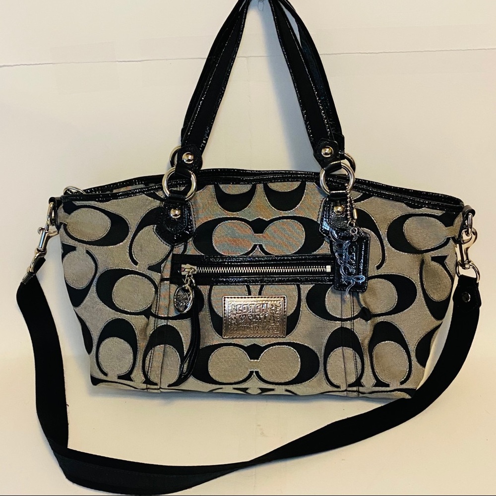 COACH Poppy Canvas Rocker Bag w/crossbody strap